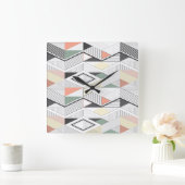 Afrikaanse vectorgestreepte chevron vierkante klok (Huis)