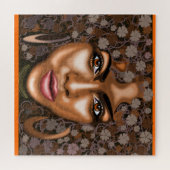 Afrikaanse ventilator -  vrouw - Kunst - Legpuzzel (Horizontaal)