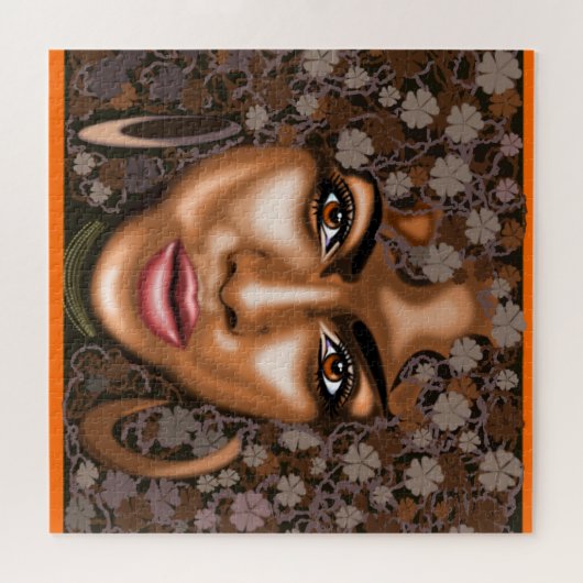 Afrikaanse ventilator - vrouw - Kunst - Legpuzzel (Horizontaal)