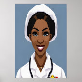 Afrikaanse verpleegster | AI Art Poster (Voorkant)