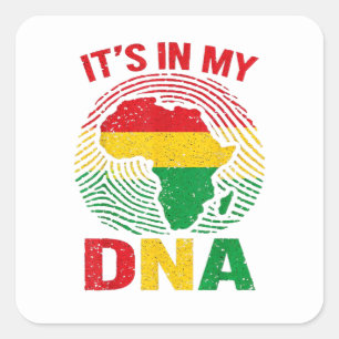 Afrikaanse Vingerafdruk Zwarte Geschiedenis Vierkante Sticker