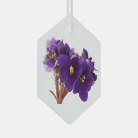 Afrikaanse violet glas ornament (Voorkant Rechts)