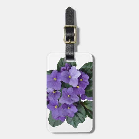Afrikaanse Violet Paarse tuinklep Bagagelabel (Voorkant verticaal)