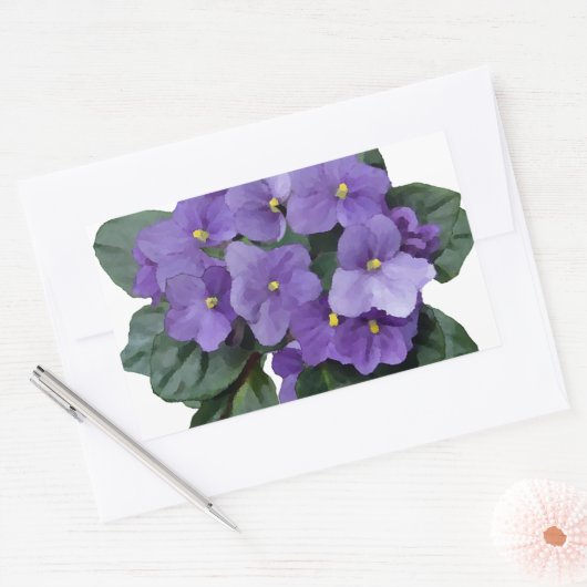 Afrikaanse Violet Paarse tuinklep Rechthoekige Sticker (Envelop)