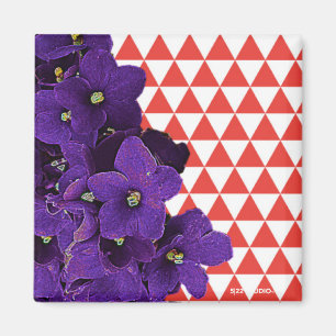 Afrikaanse Violet Red Pyramid Magnet