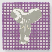 Afrikaanse Violet Safari Dot met Pop Art Elephant Stenen Onderzetter (Voorkant)