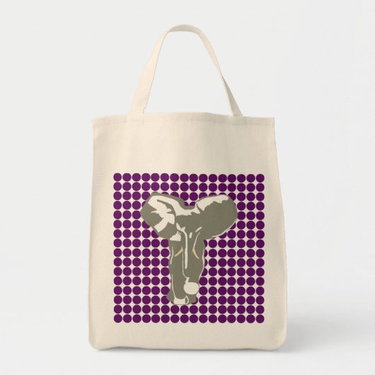 Afrikaanse Violet Safari Dot met Pop Art Elephant Tote Bag (Voorkant)