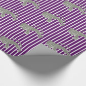 Afrikaanse Violet Safari Stripe met luipaard Cadeaupapier (Hoek)
