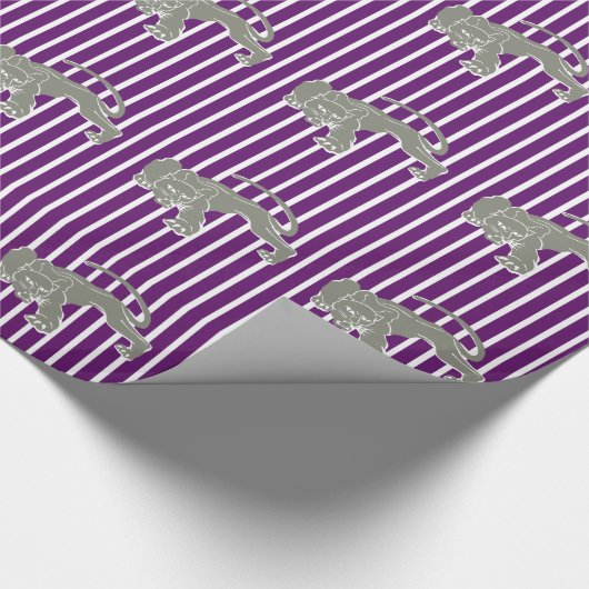 Afrikaanse Violet Safari Stripe met luipaard Cadeaupapier (Hoek)