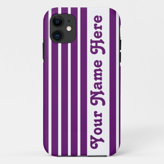 Afrikaanse Violet Safari Stripe met naam Case-Mate iPhone Case (Achterkant)