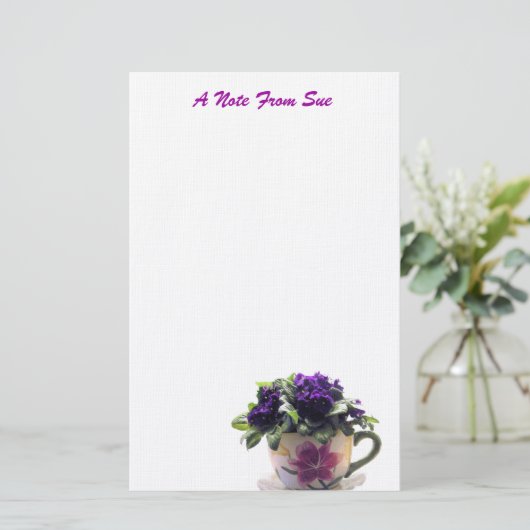 Afrikaanse Violet Stationnery Briefpapier (Staand voorkant)