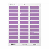Afrikaanse violet (vaste kleur) etiket (Full Sheet)