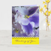 Afrikaanse viooltjes denken aan jou Kaart (Gele Bloem)