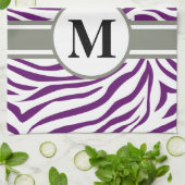 Afrikaanse viooltjesafari Zebra met monogram Theedoek (Gevouwen)