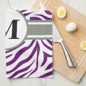 Afrikaanse viooltjesafari Zebra met monogram Theedoek (Quarter Fold)