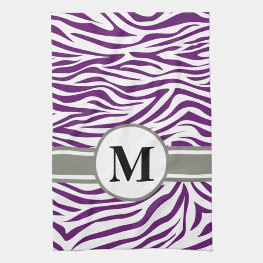 Afrikaanse viooltjesafari Zebra met monogram Theedoek (Verticaal)