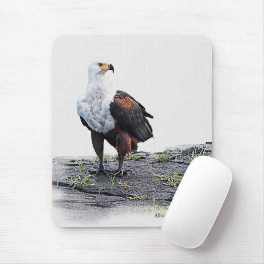 Afrikaanse visadelaar op witte achtergrond muismat (Met muis)