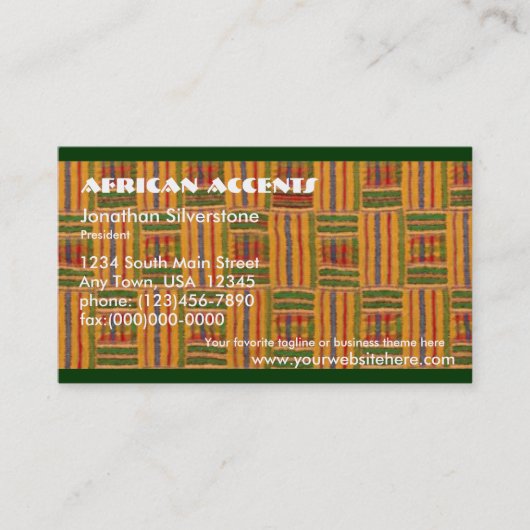 Afrikaanse Visitekaartjes (Voorkant)