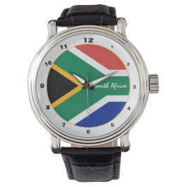 Afrikaanse vlag en Zuid-Afrika trendy mode /design Horloge