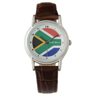Afrikaanse vlag en Zuid-Afrika trendy mode /design Horloge