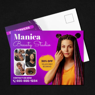 Afrikaanse Vlechten Schoonheidssalon Nagel Make-up Briefkaart