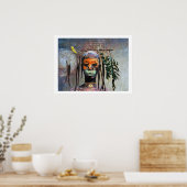 Afrikaanse Vogeljongen — Afrocentrisch Aquarel Poster (Keuken)