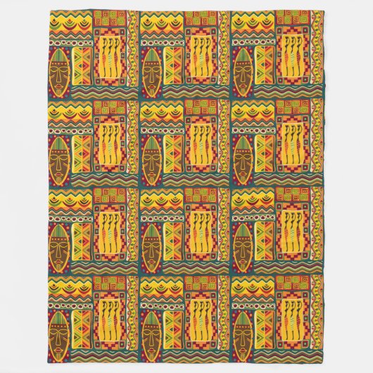 Afrikaanse volkskunst - naadloze vormen patroon 1 fleece deken (Voorkant)