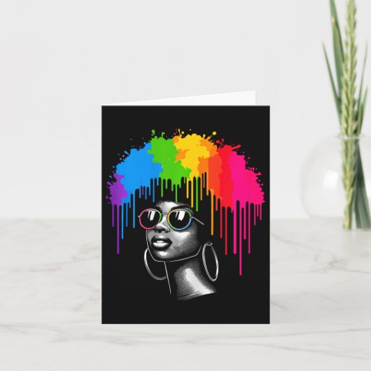 Afrikaanse vrouw Afro haar melanine Juneteenth Kaart (Voorkant)