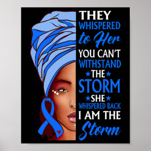 Afrikaanse vrouw Afro Ik ben de storm Ataxie bewus Poster
