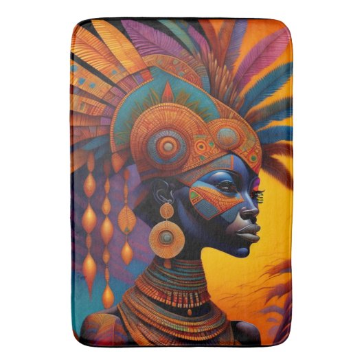 Afrikaanse vrouw badmat (Voorkant Verticaal)