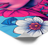 Afrikaanse vrouw bloemen poster (Hoek)