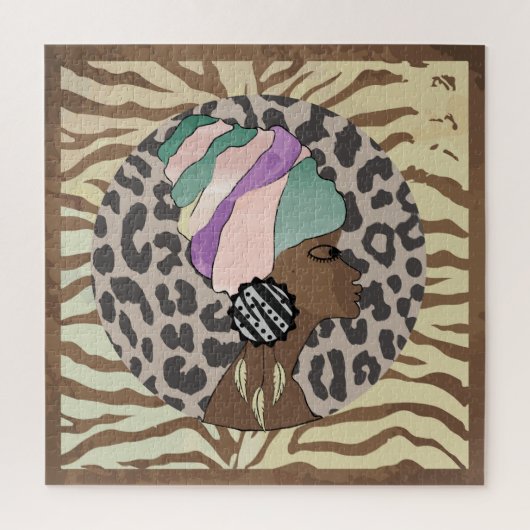 Afrikaanse vrouw boho artwork puzzel legpuzzel (Verticaal)