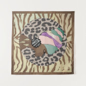 Afrikaanse vrouw boho artwork wandkleed (Voorkant (horizontaal))