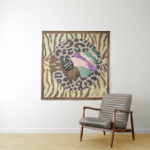 Afrikaanse vrouw boho artwork wandkleed (In Situ (horizontaal))