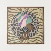 Afrikaanse vrouw boho artwork wandkleed (Voorkant)
