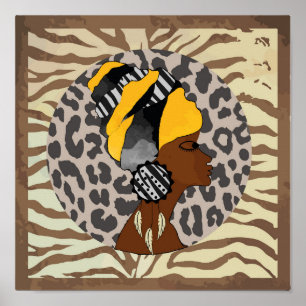 Afrikaanse vrouw boho kunstwerk Poster