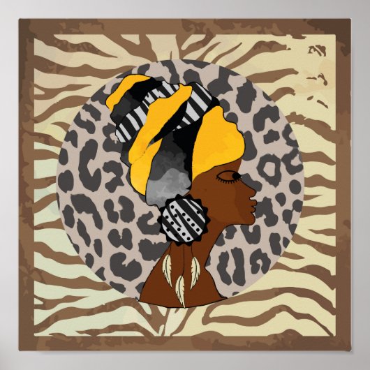 Afrikaanse vrouw boho kunstwerk Poster (Voorkant)