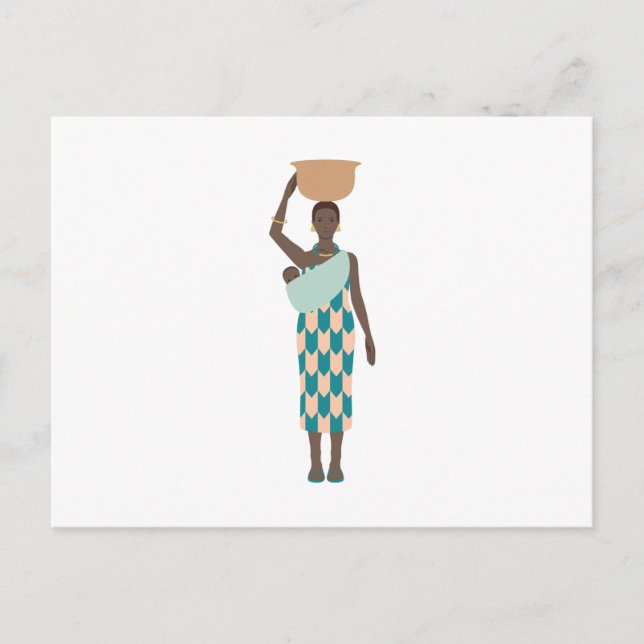 Afrikaanse vrouw briefkaart (Voorkant)