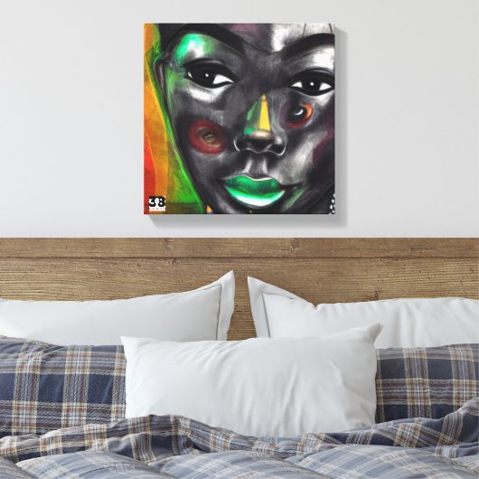 Afrikaanse vrouw canvas afdruk (Insitu (Slaapkamer))