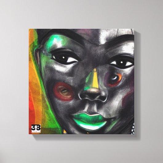 Afrikaanse vrouw canvas afdruk (Voorkant)