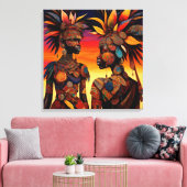 Afrikaanse Vrouw Canvas Kunst (Insitu (Woonkamer))