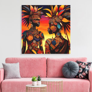 Afrikaanse vrouw canvas kunst