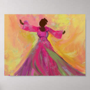 Afrikaanse vrouw danst poster