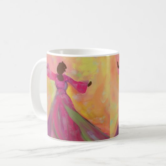 Afrikaanse vrouw danst vrouwen koffiemok (Voorkant links)