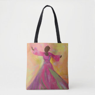 Afrikaanse vrouw die dansende vrouwen tote draagt bag