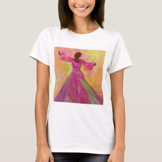 Afrikaanse vrouw die danst Dames T-shirt (Voorkant)