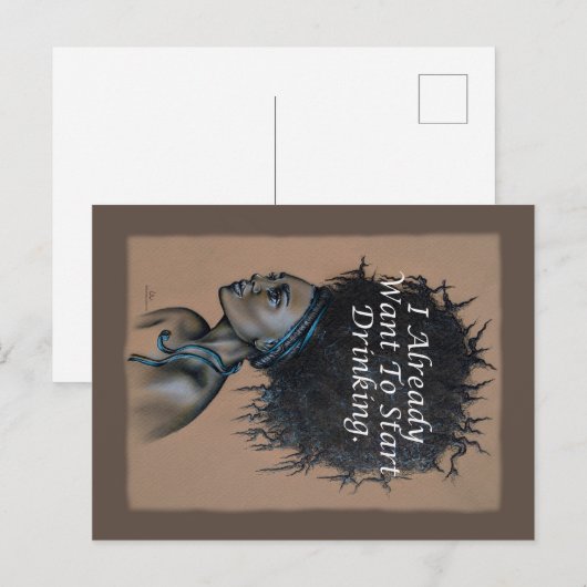 Afrikaanse vrouw die ik al wil gaan Drink Briefkaart (Voorkant / Achterkant)