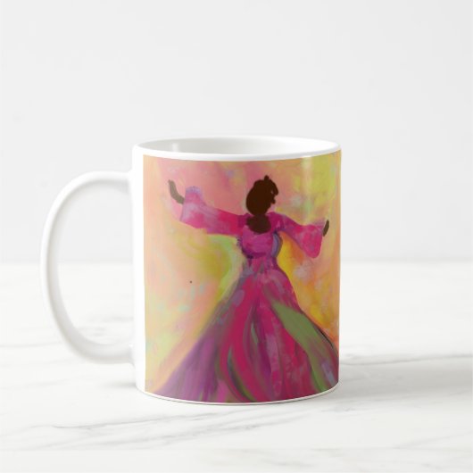 Afrikaanse vrouw die vrouwen danst  koffiemok (Links)