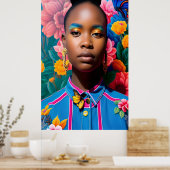 Afrikaanse vrouw draagt denim overhemd poster (Keuken)