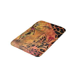 Afrikaanse vrouw en Giraffe Bath Mat
